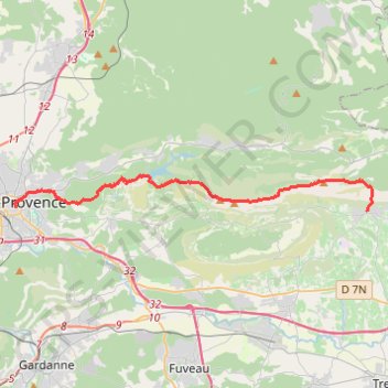De Puyloubier à Aix en Provence GPS track, route, trail