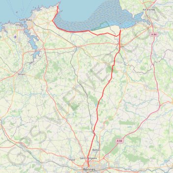 Bretagne 2022 étape 2 Rennes Cancale GPS track, route, trail