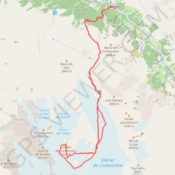 Combin de Corbassière GPS track, route, trail