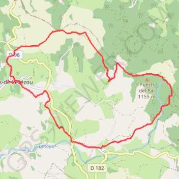 Le Puech du Pal GPS track, route, trail