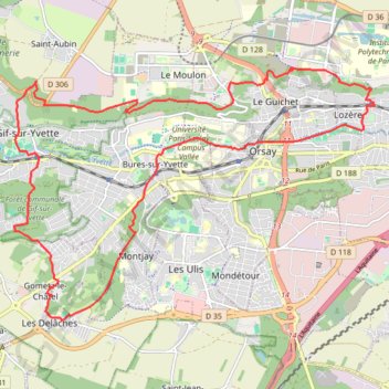 De Lozere à Gif-sur-Yvette GPS track, route, trail