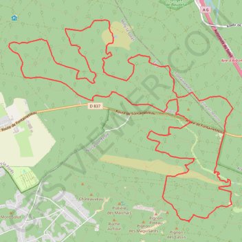 Fontainebleau L'Auvergne et la Vendee GPS track, route, trail