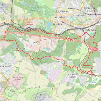 Vallée de la Bièvre et coteaux sud de Versailles GPS track, route, trail