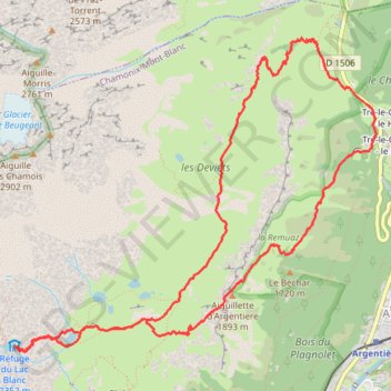 Refuge et Lac Blanc GPS track, route, trail