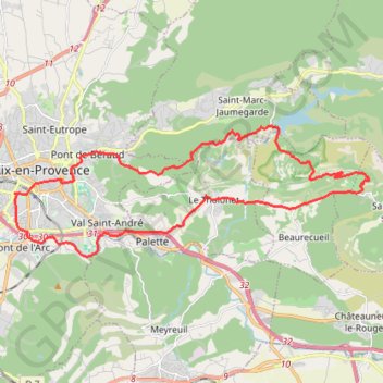 D'Aix-en-Provence à Cézanne GPS track, route, trail