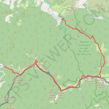 Puig dels Quatre Termes en traversée du col de l'Ullat à La Farga GPS track, route, trail