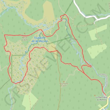 [Itinéraire] Sentier de découverte des landes et tourbières de la Mazure : Grande boucle GPS track, route, trail