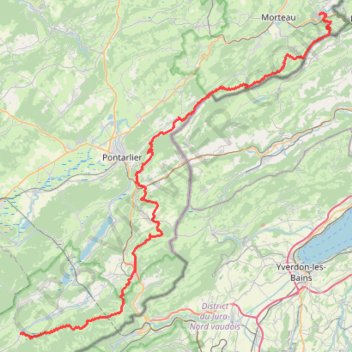 Grande Traversée du Jura (GTJ) - Randonnée de Villers-le-Lac à Mouthe (Doubs) GPS track, route, trail