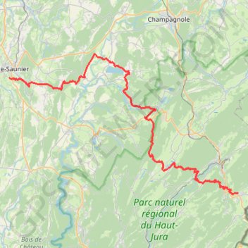 Le Jura d'Ouest en Est GPS track, route, trail