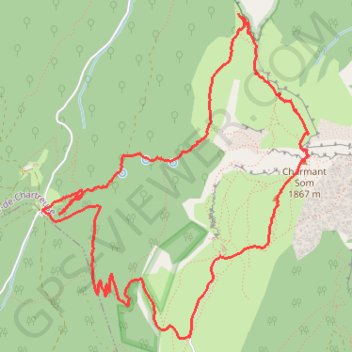 Charmant Som depuis la Charmette (Chartreuse) GPS track, route, trail