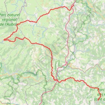 Chemin de Saint Guilhem le Désert - De Aumont-Aubrac à Sainte Enimie (Lozère) GPS track, route, trail
