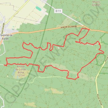 Fontainebleau Cul du Chaudron GPS track, route, trail