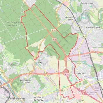 Sortie VTT sur les chemins de la Forêt de Sénart (version courte) GPS track, route, trail
