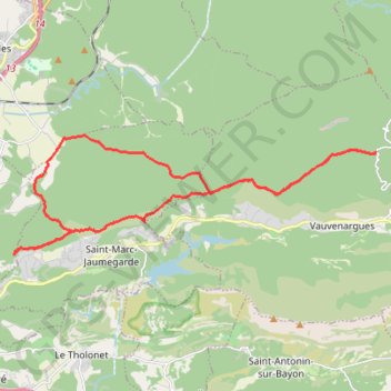 Boucle Jas de Keyrié - Petit Sambuc - Tour César GPS track, route, trail
