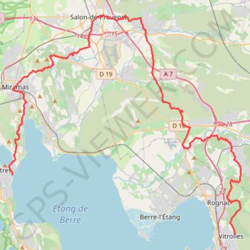 GR Randonnée de Istres à Vitrolles (Bouches-du-Rhône) GPS track, route, trail
