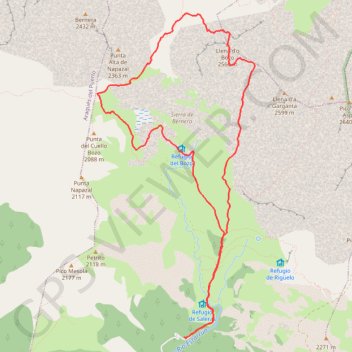 Llena del Bozo depuis Saleras GPS track, route, trail