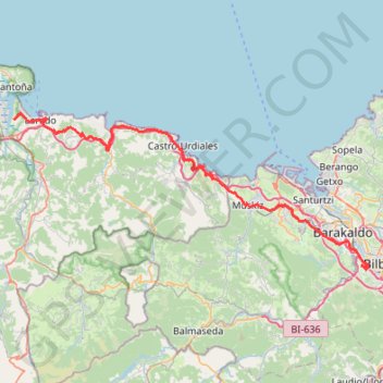 Bilbao a Laredo GPS track, route, trail