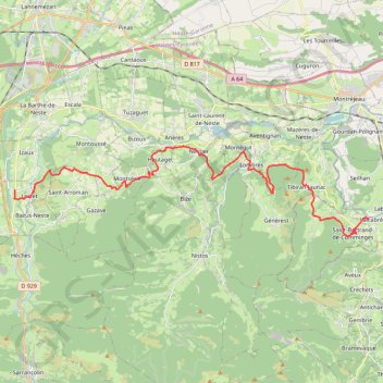 Chemin du Piemont de Valcabrère à Lortet GPS track, route, trail