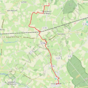 Saint-Martin de Blagny (14710) GPS track, route, trail