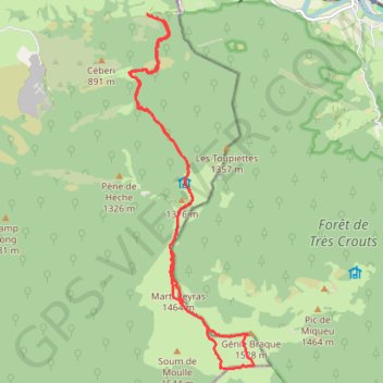 Soum Génie Braque les trois Croix GPS track, route, trail
