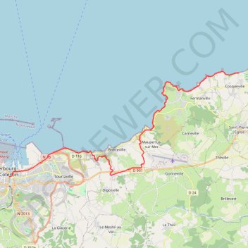 Etape1 Cherbourg-Cosqueville GPS track, route, trail