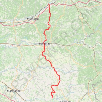 GR654 Randonnée de Saint Astier (Dordogne) à Pinel-Hauterive (Lot-et-Garonne) GPS track, route, trail