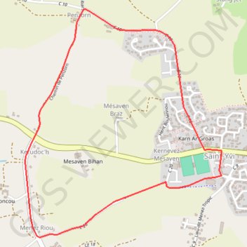 Saint-Yvi GPS track, route, trail