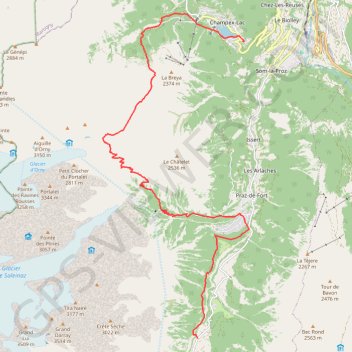 Prayon - champex lac GPS track, route, trail
