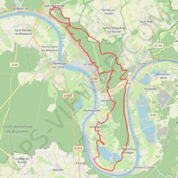 Les deux abbayes - Jumièges GPS track, route, trail