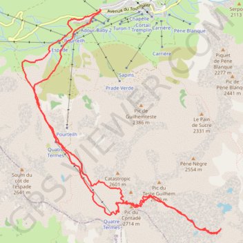 Brèche du Contadé et valon du Cloutou GPS track, route, trail