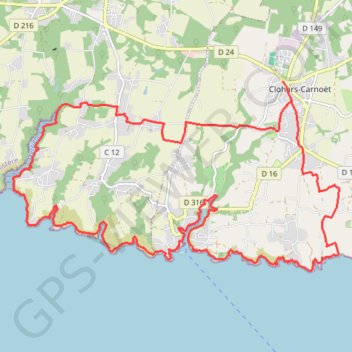 Clohars-Carnoet GPS track, route, trail