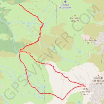 Ascension du pic du Cabaliros (Hautes-Pyrénées) GPS track, route, trail