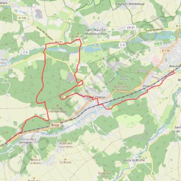 De Breuillet à Sermaise GPS track, route, trail
