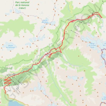 E7a Bessans Bonneval sur Arc Val Cenis Base polaire GPS track, route, trail