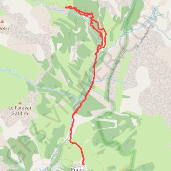 Tricotage au dessus de Prapic GPS track, route, trail