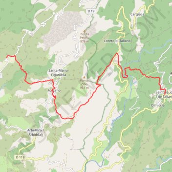 Corse du sud, Burgo Santa Lucia di Tallano GPS track, route, trail