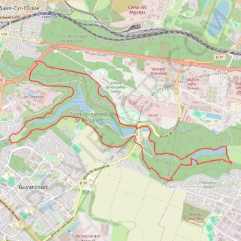 Les étangs de la Bièvre GPS track, route, trail