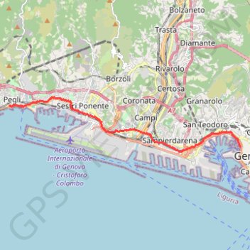 De Genova Est à Voltri GPS track, route, trail