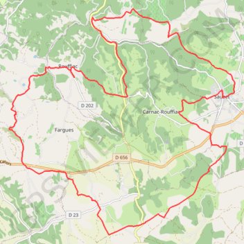 Randonnée de Sauzet à Rouffiac GPS track, route, trail