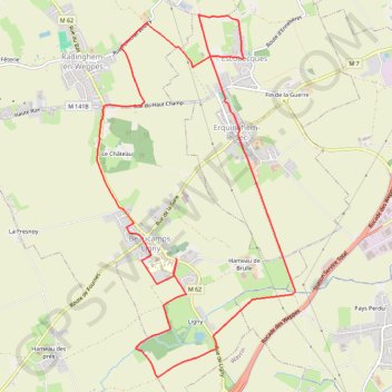 Autour de Beaucamps-Ligny GPS track, route, trail