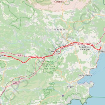 Brignoles Fréjus GPS track, route, trail