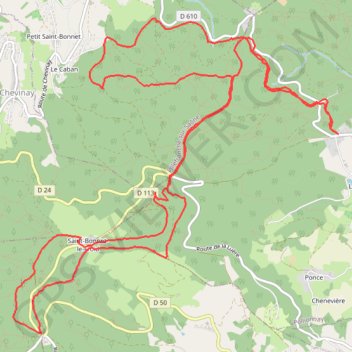 Les Monts du Lyonnais vers Pollionnais et Py Froid GPS track, route, trail