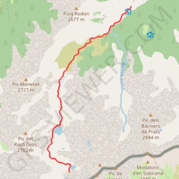 Refuge caranca etang bleu GPS track, route, trail